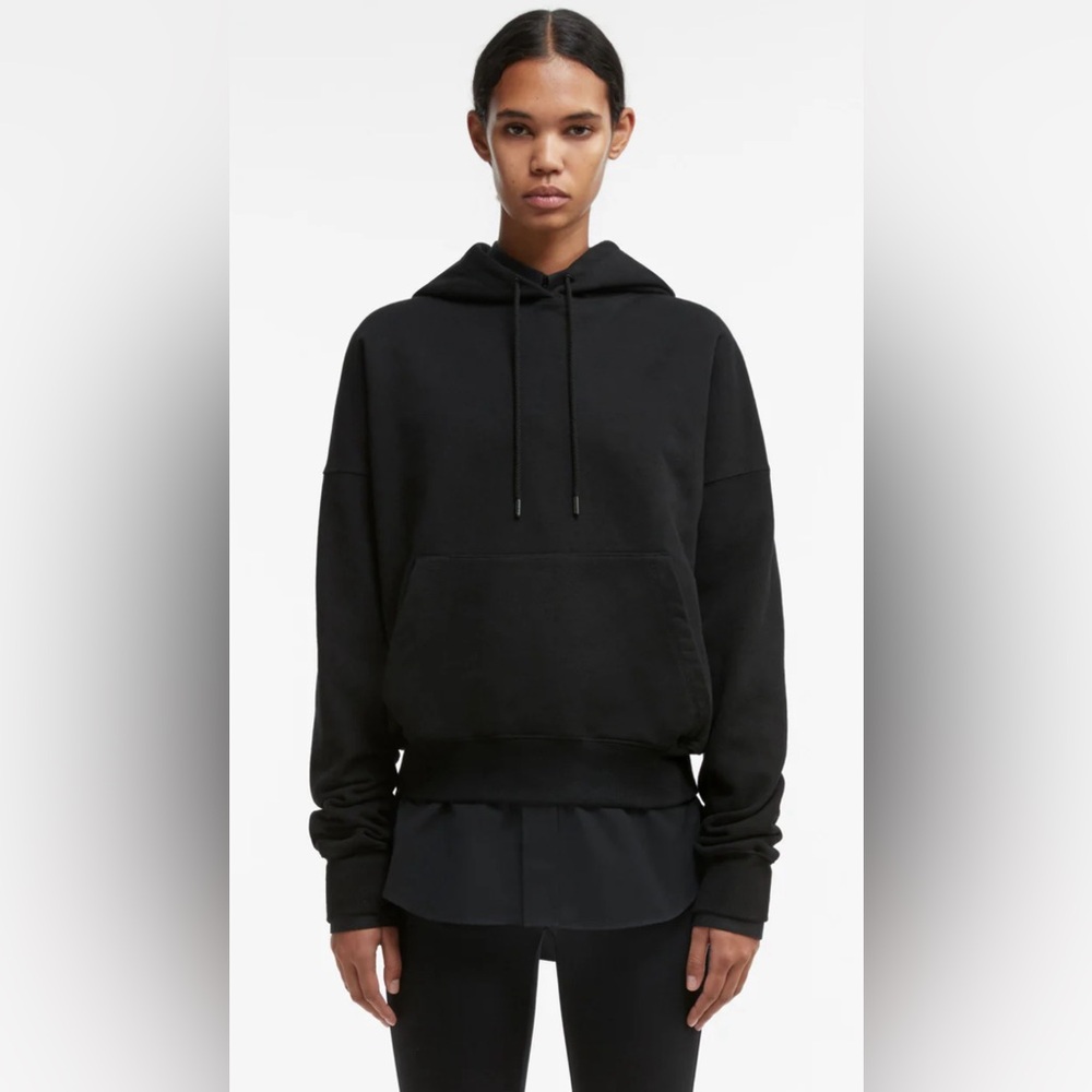 NWT Wardrobe NYC Black Hooded Sweatshirt Size Small